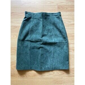Vintage '90s OnCall Women's Emerald Suede Pencil Straight Skirt 9